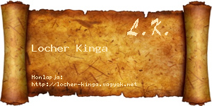 Locher Kinga névjegykártya